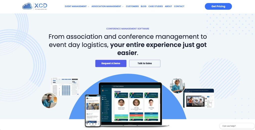 Screenshot of abstract management software homepage for X-CD Technologies.