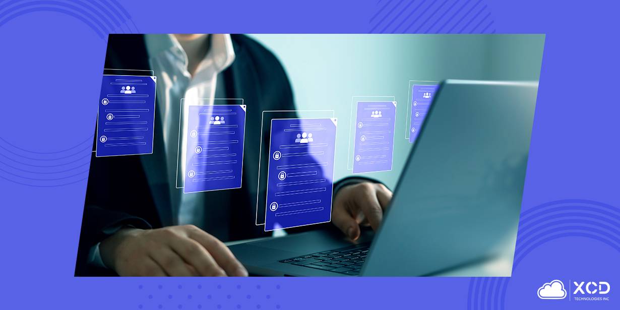 Person using a laptop with digital documents representing abstract submissions, illustrating abstract management software by X-CD Technologies.